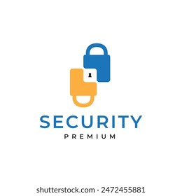 security padlock technology modern logo design vector