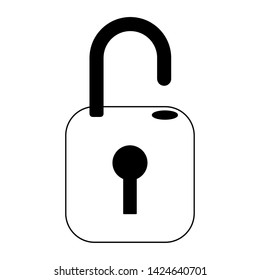 Security padlock unlocked symbol isolated vector illustration graphic design