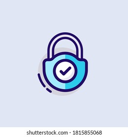 Security Padlock. Vector modern line design illustration icon