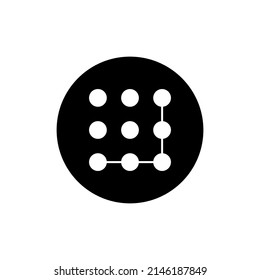 Security Passcode Icon In Black Round