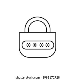 Diseño de icono de contraseña de seguridad aislado en fondo blanco
