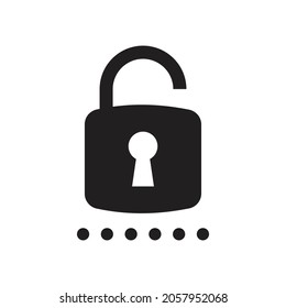 Diseño de icono de contraseña de seguridad aislado en fondo blanco