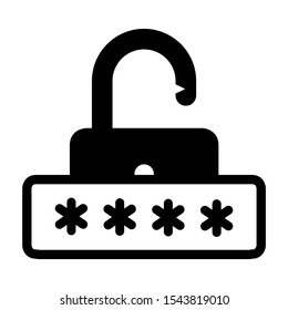 Security password icon design. Security password icon in modern flat style design. Vector illustration.