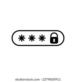 security password Icon isolate on white background drawing by illustration
