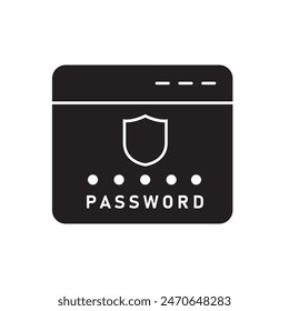 Icono de Contraseña de seguridad, Plantilla para gráfico y Diseño web. Ilustración vectorial