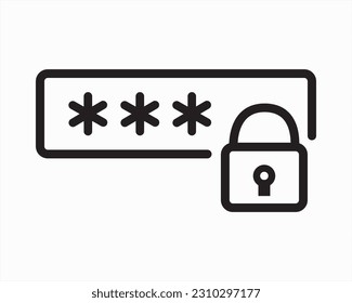 Icono de contraseña de seguridad en diseño de estilo plano moderno. Ilustración gráfica vectorial.