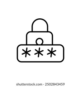 Security password icon, Vector graphic linear illustration for web and app on white background..eps