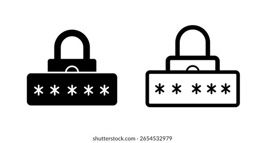 Security password icon, vector lock icon design. Padlock with password icon design for app, logo, ui, ux and web. Password vector illustration.