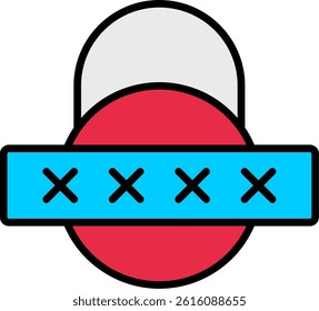 Security Password Line Vector Icon Design