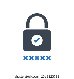 Security Password Lock Icon On White Background