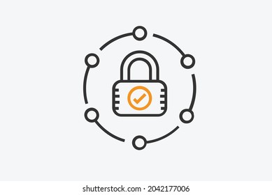 security password lock icon vector design