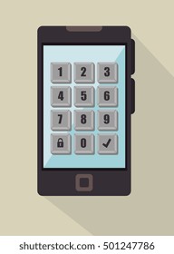 security password mobile phone icon graphic