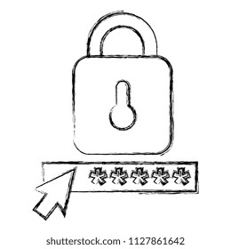 security password with padlock