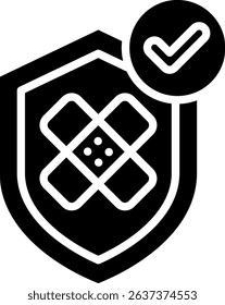 Security Patch Icon Glyph Vector Illustration