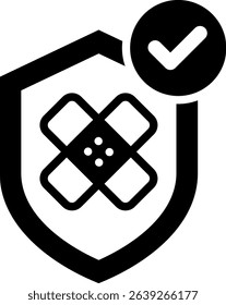 Security Patch Icon Mixed Vector Illustration