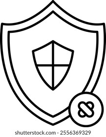 Security Patch Vector Line Icon Design