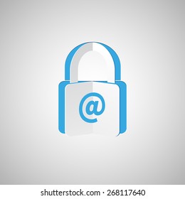 Security payment, Padlock Protection Icon in papercut style, Vector 