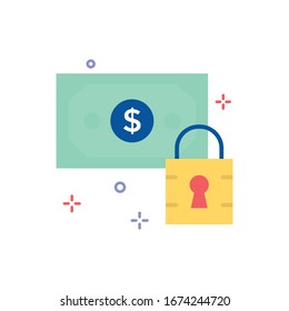 Security Payment Vector illustration. Shopping and E-commerce Flat icon. 