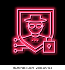 security people value neon light sign vector. security people value illustration