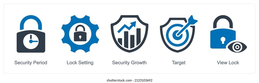 Security Period And Target Icon Concept