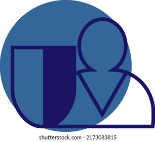 Persona de seguridad, ilustración, vector sobre un fondo blanco.