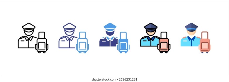 Security Personnel Multi Style Icon Set
