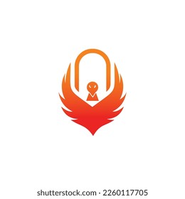 security phoenix logo,vector,illustration,icon,silhouette,for computer security and technology
