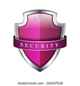 Security Pink Vector Shield Icon