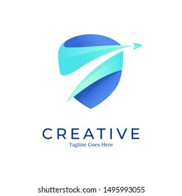 Security plane guard logo and template, vibrant color, eye catching, modern logo design. prefessional services for branding your company, organization, and business.