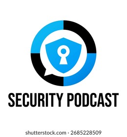 Sicherheits-Podcast flachen minimalistischen Logo-Design