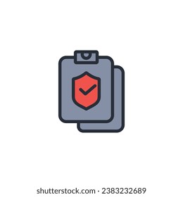 security policy icon. vector.Editable stroke.linear style sign for use web design,logo.Symbol illustration.