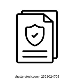 Icono de línea de directiva de seguridad, Vector, píxel perfecto, archivo ilustrador