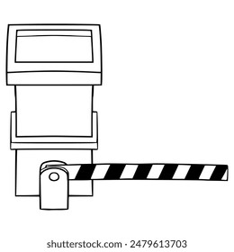 Vector de contorno dibujado a mano de ilustración de poste de seguridad
