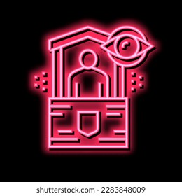 security post neon light sign vector. security post illustration