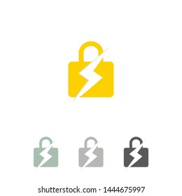 Security Power concept Lock Icon Logo Design - Vector 