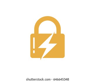 Security Power Lock Icon Logo Design Element