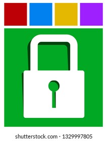 For security, prevention, privacy themes: Padlock icon