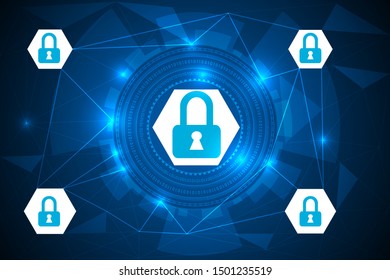security and privacy abstract background. technology cyber safty from attack