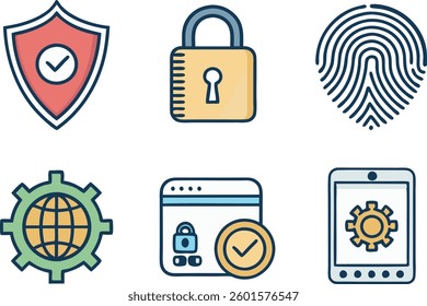 Security and Privacy Icons Vector Set