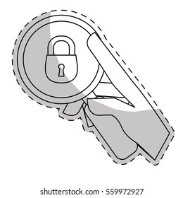 security or privacy related icons image  sticker vector illustration design 