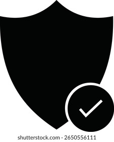 Security and privacy shield icon. Cybersecurity shield icon representing data protection and security isolated on transparent background. Digital security icon. Vector illustration.