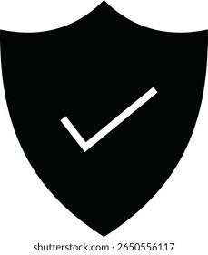 Security and privacy shield icon. Cybersecurity shield icon representing data protection and security isolated on transparent background. Digital security icon. Vector illustration.