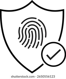 Gliederungssymbol des Sicherheits- und Datenschutzschilds. Cybersicherheitsschild-Symbol für Datenschutz und Sicherheit, einzeln auf transparentem Hintergrund. Symbol für digitale Sicherheit. Vektorgrafik.