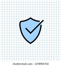 Security Privacy Symbol Icon on Paper Note Background, Media Icon for Technology Communication and Business E-Commerce Concept. Vector, Illustration