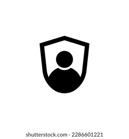 Símbolo de privacidad de seguridad. Vector de icono Escudo de personas.
