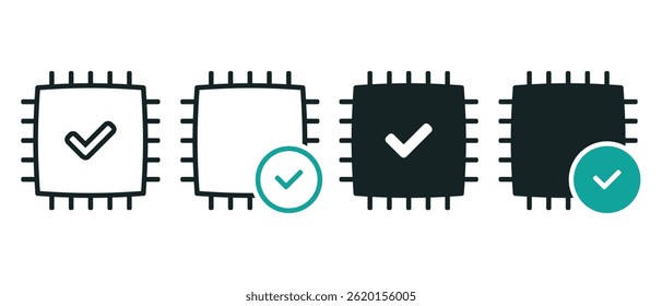 Security processor checklist icon. Illustration vector