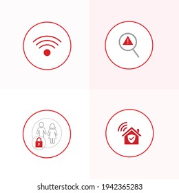 Conjunto de iconos del cliente de productos de seguridad