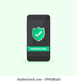 Security Protected Phone Flat Icon