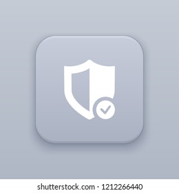 Security, protection button, best vector on a gray background