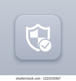 Security, Protection button, best vector on a gray background